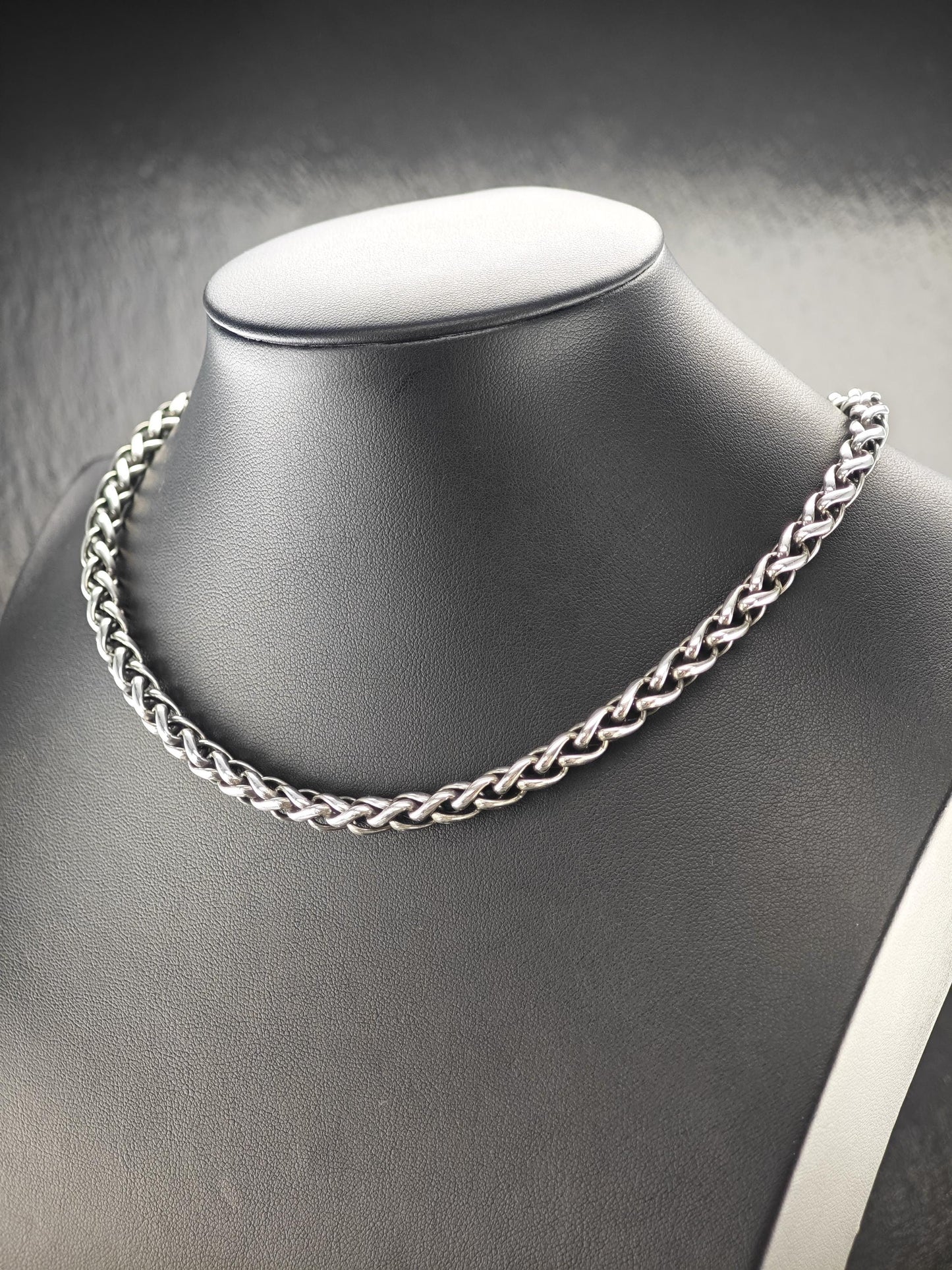 David Yurman 14k Gold Accent 6mm, Wheat Chain Necklace Sterling Silver N2460