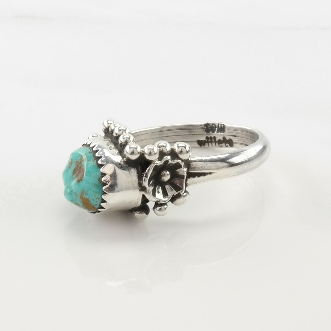 Vintage Native American Silver Ring Turquoise Sterling Blue Size 7