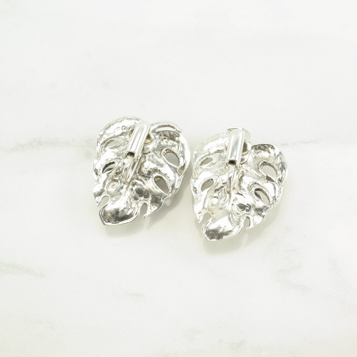 Cini Sterling Silver Leaf Earrings Clip On