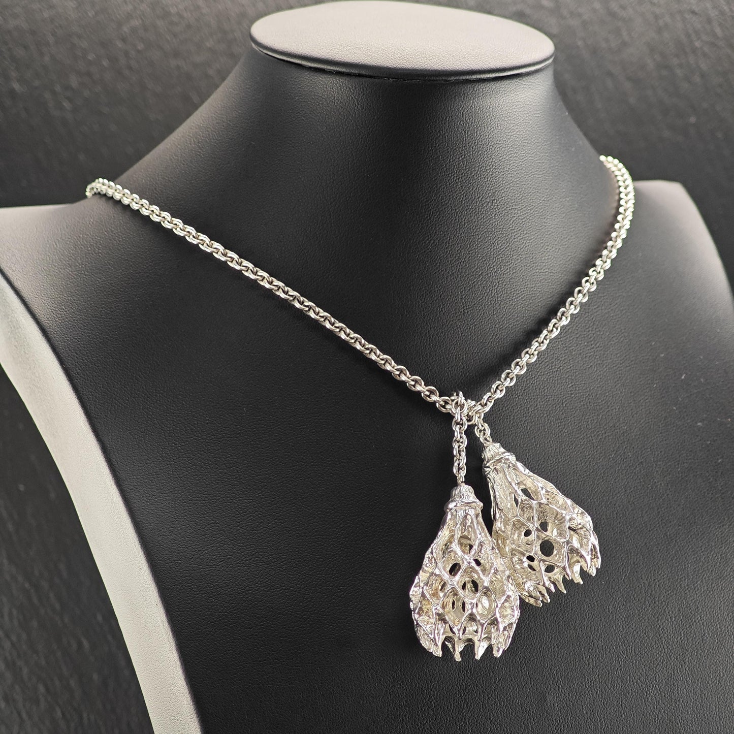 Vintage Handmade Sterling Silver Lariat Scarf Necklace Long Ball Chain