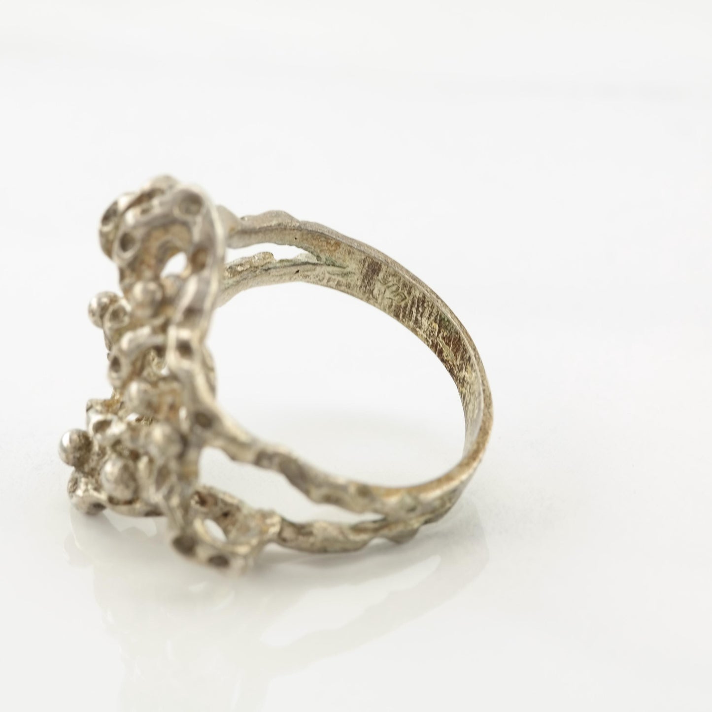 Brutalist, Studio Sterling Silver Ring Sz7 3/4 R5602