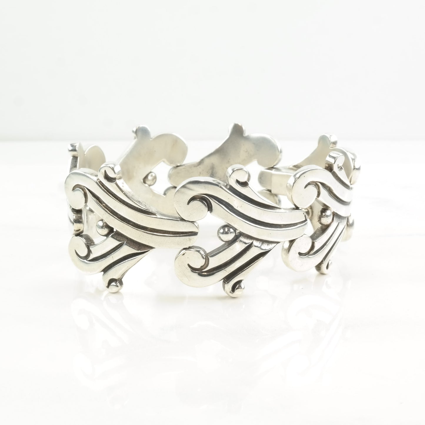 Taxco Sterling Silver Link Bracelet Modernist