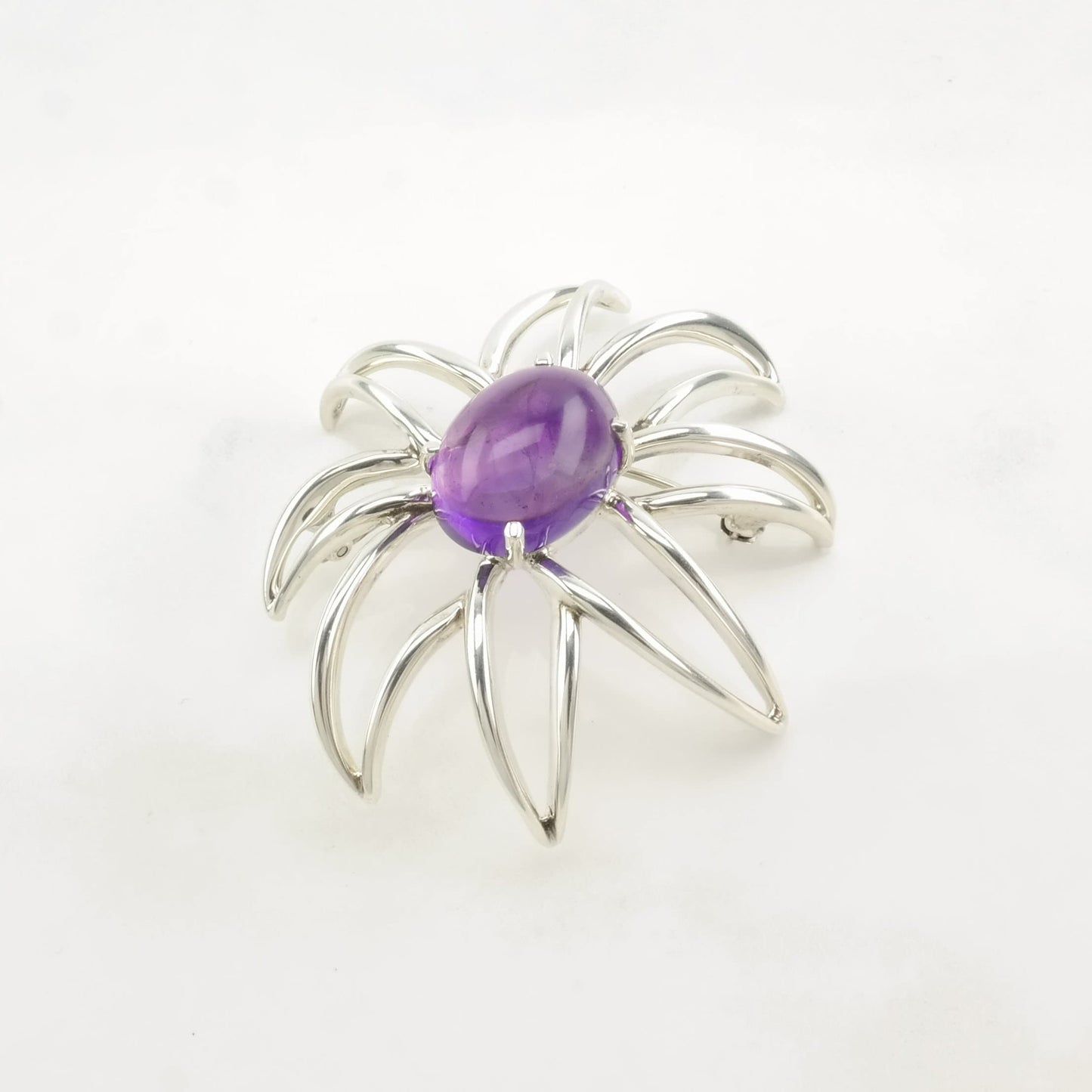 Tiffany & Co. Sterling Silver Brooch Fireworks Purple Amethyst