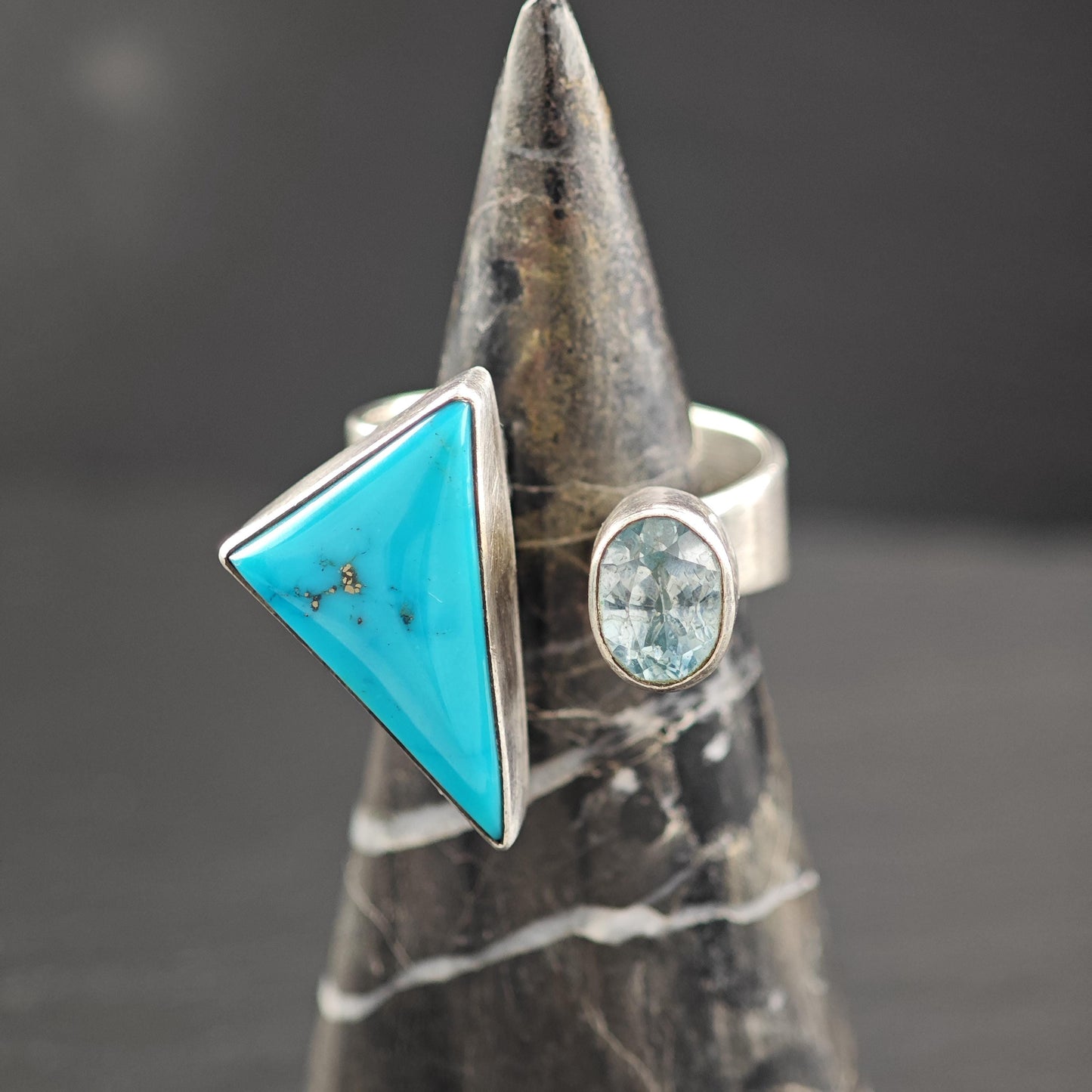 JFC Modernist Topaz Turquoise Ring Sterling Silver R5811