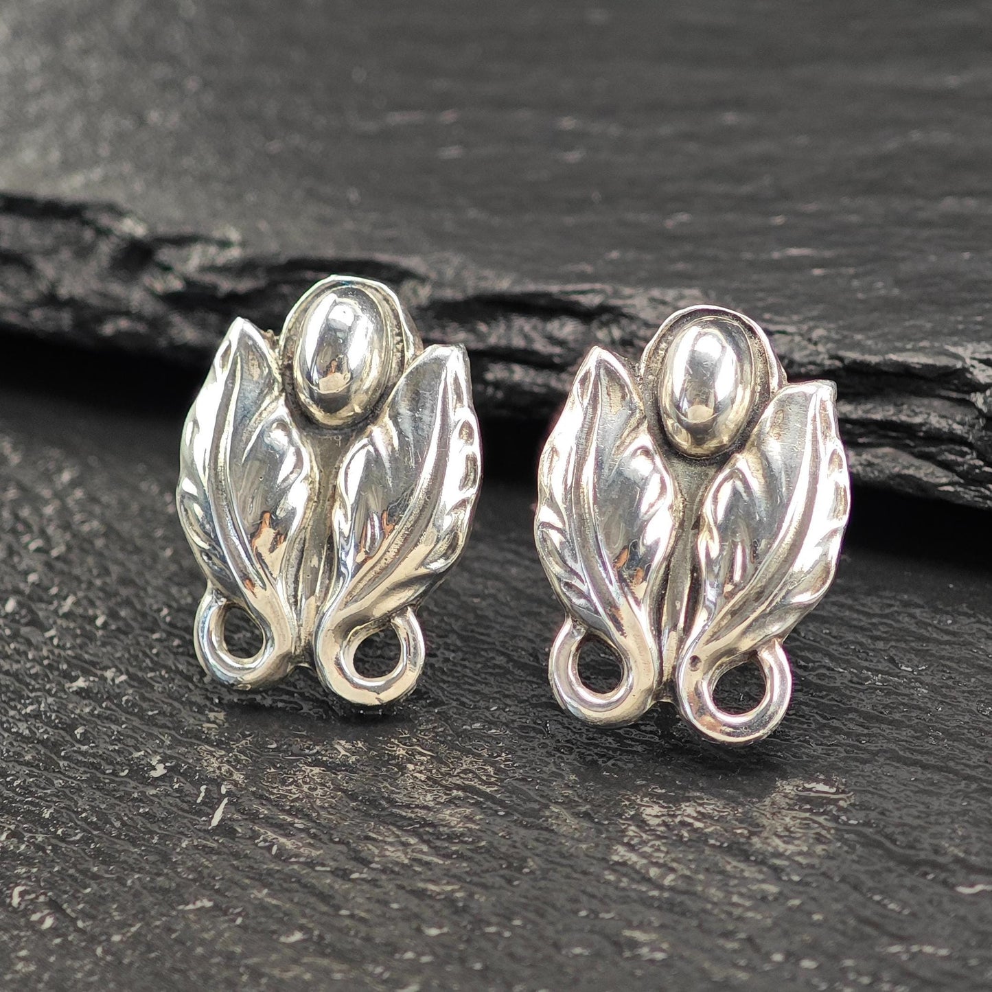 Sterling Silver Screw Back Earrings Coro Jensen Style Norseland ER2921