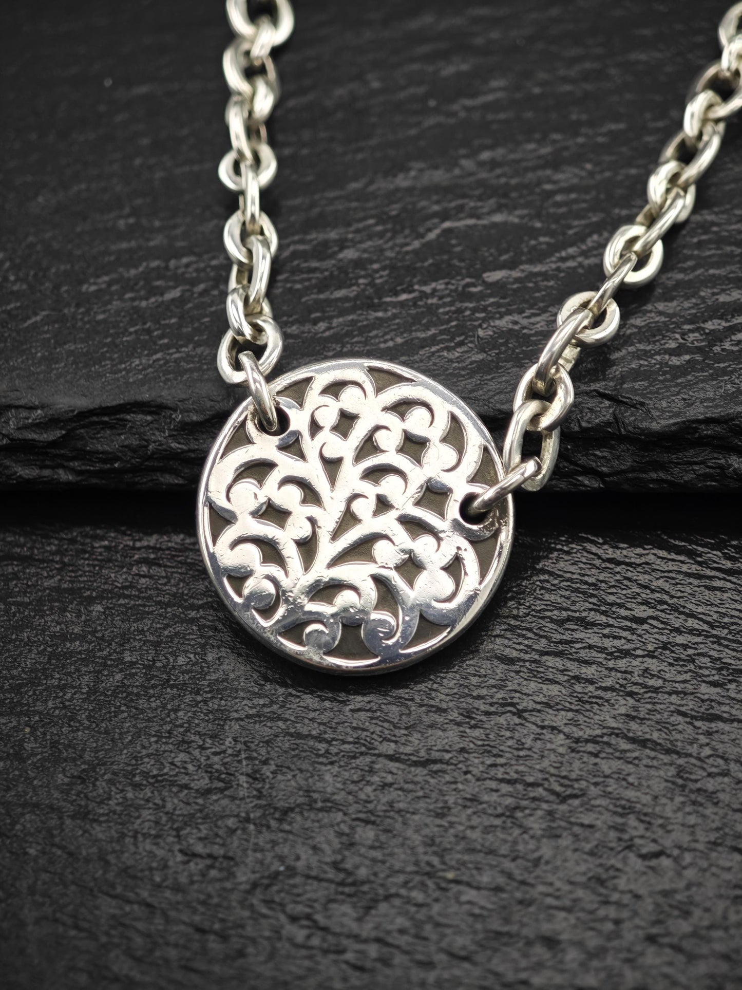 Lois Hill Filigree, Overlay Necklace Sterling Silver N2474