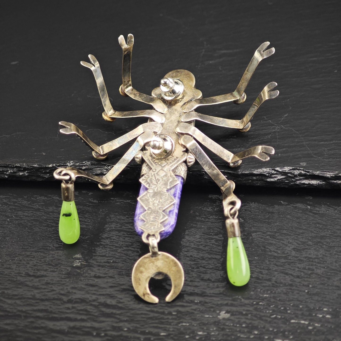 Large Spider Pin by Melanie Deluca, Sterling Silver