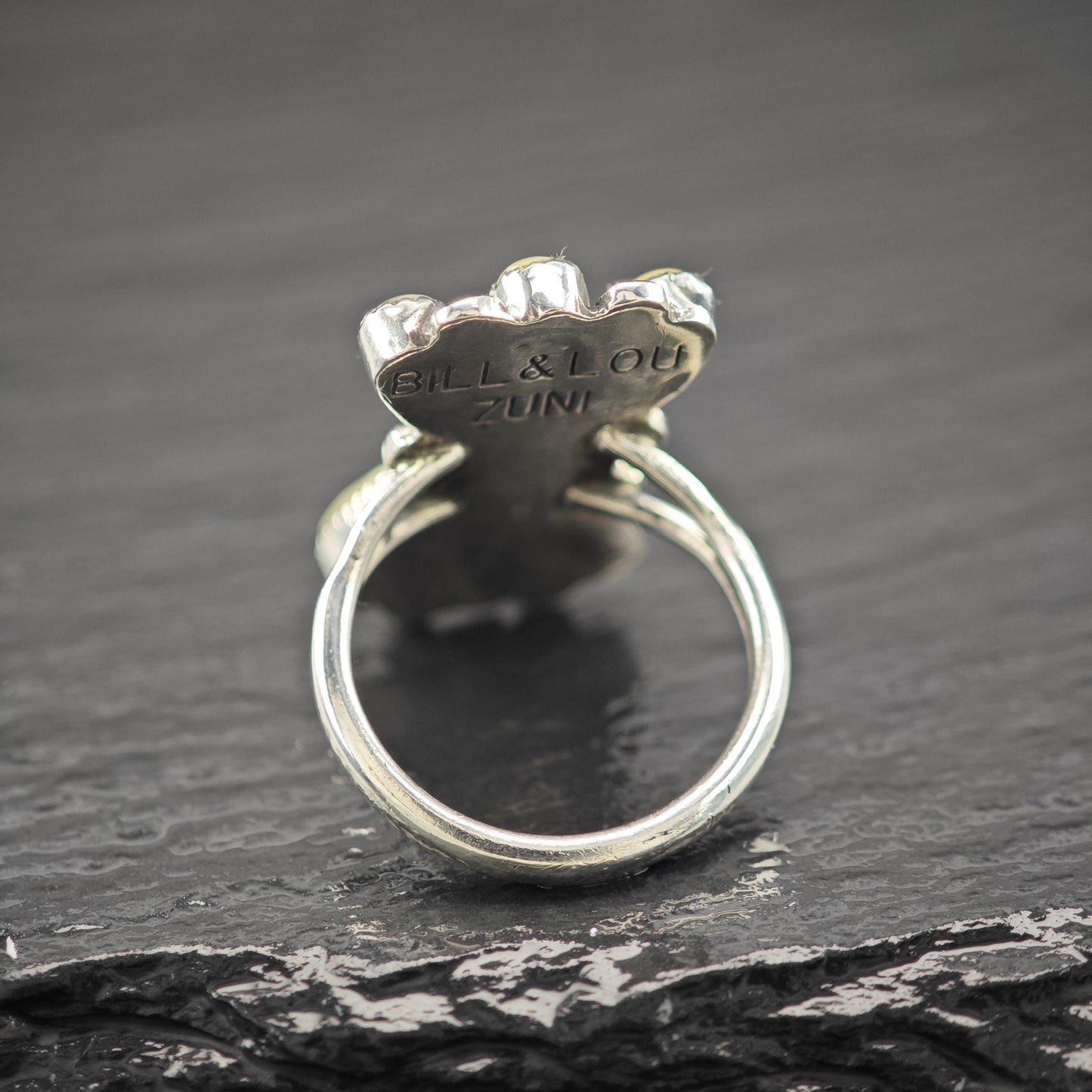 Zuni, Bill & Lou MOP Floral Ring Sterling Silver Size 5 3/4