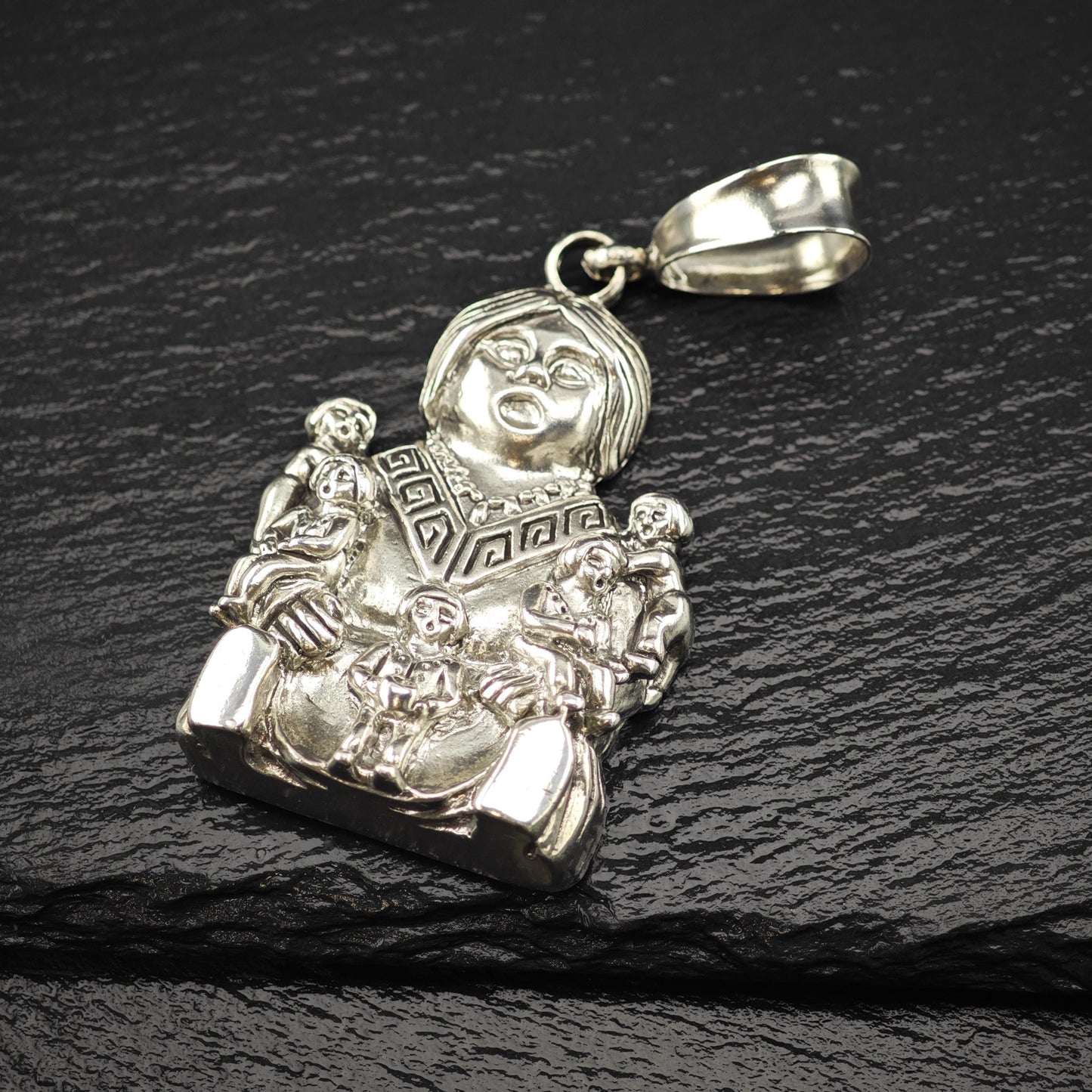 Native American Storyteller Fertility Pendant Sterling Silver P2828