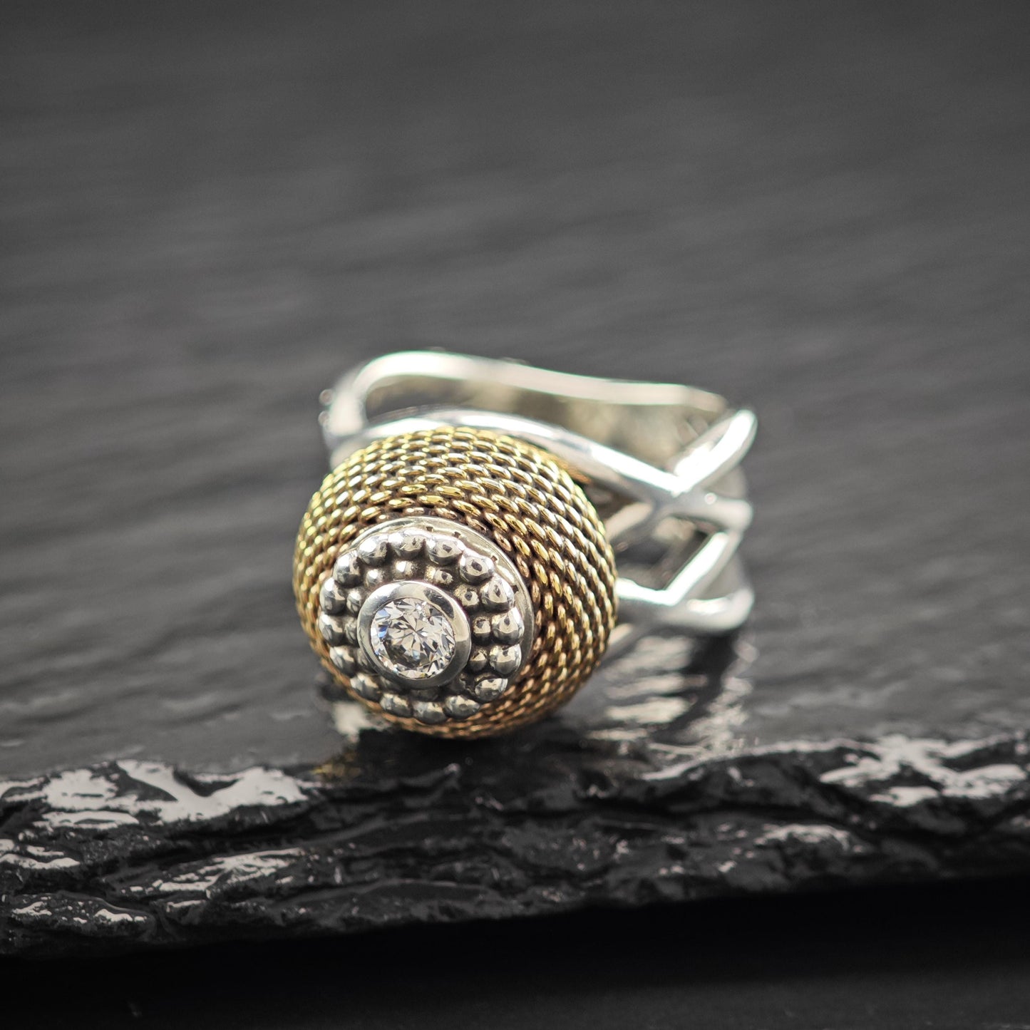 Vintage Marcus Max Interchangeable Charm Bead Ring Sterling Silver