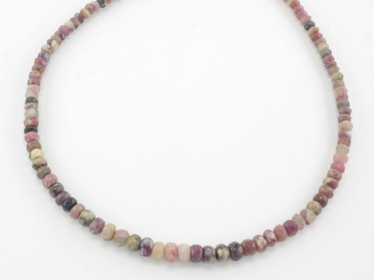 DTR Sterling Silver Opaque Corundum, Ruby Faceted Bead Necklace