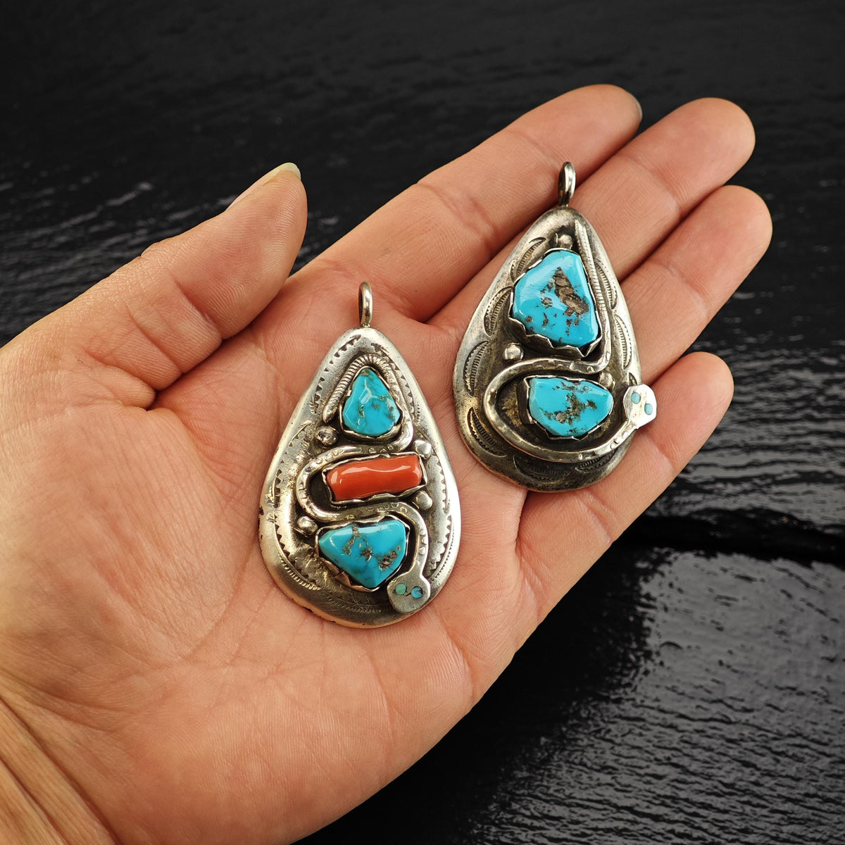 Choice of Zuni, Native American Snake Sterling Silver Pendants by Effie Calavaza P3162