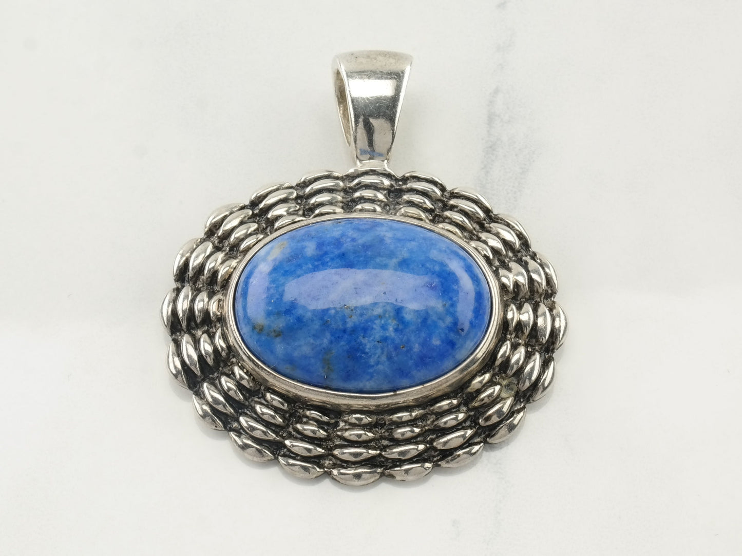 Vintage Espo Lapis Lazuli Sterling Silver Pendant