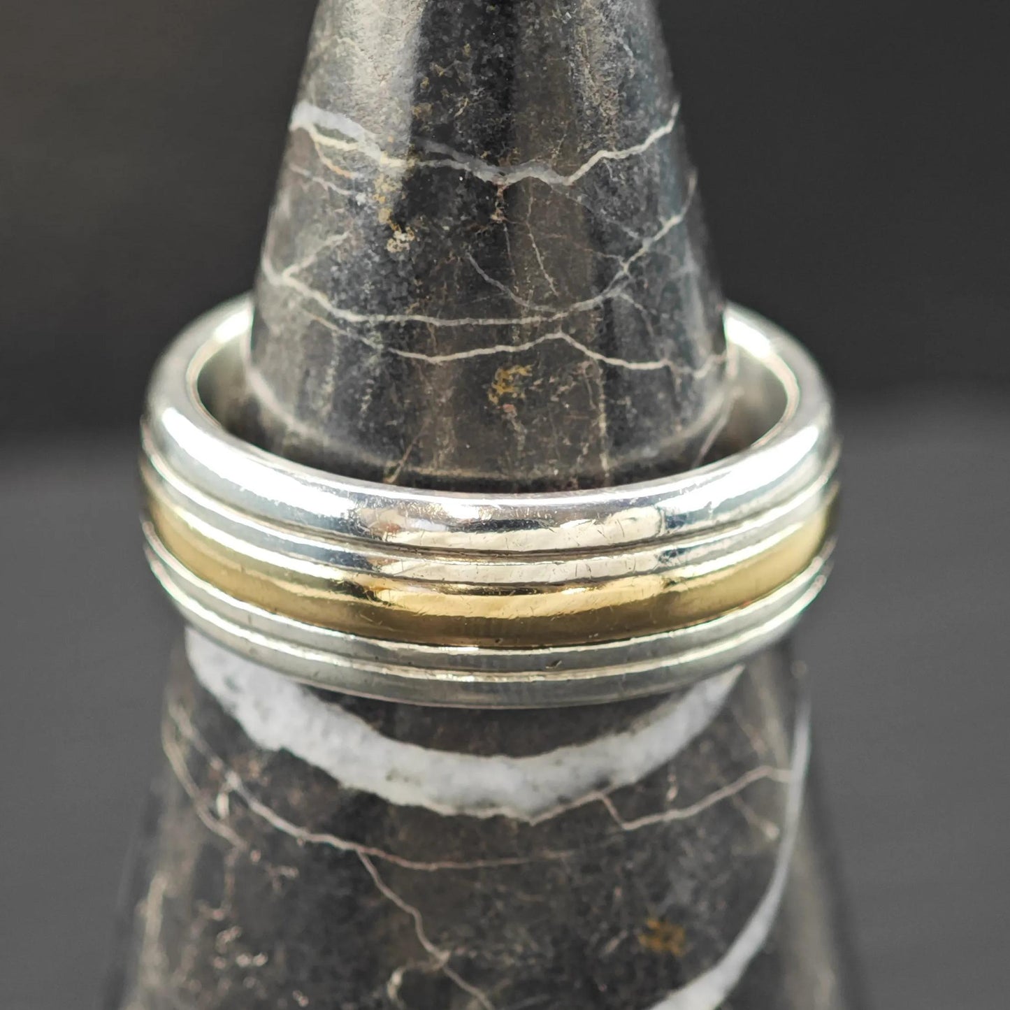 James Avery 14K Gold Accent Band Sterling Silver Sz 12