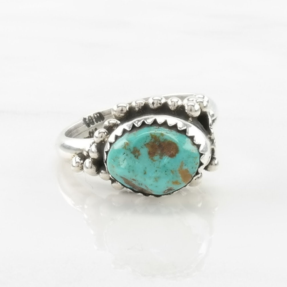 Vintage Native American Silver Ring Turquoise Sterling Blue Size 7