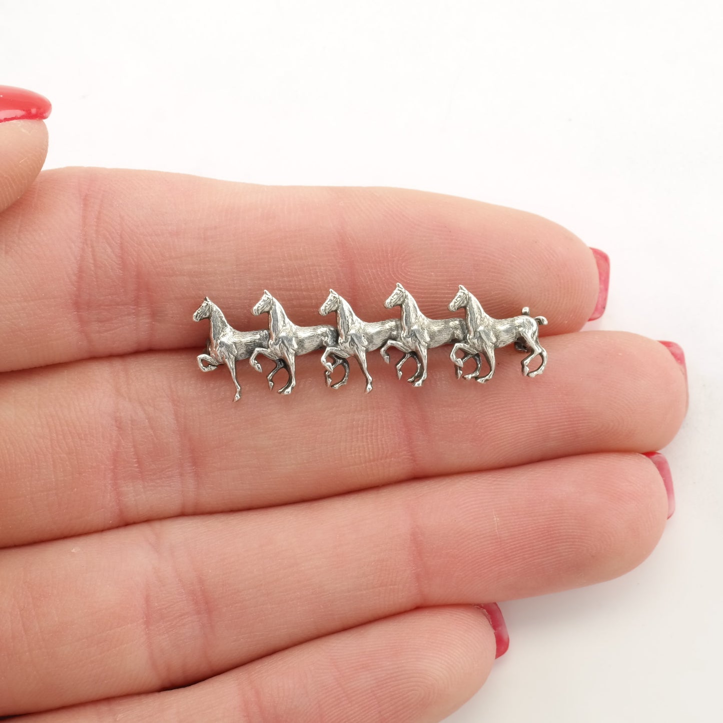 Sterling Silver Brooch Horses