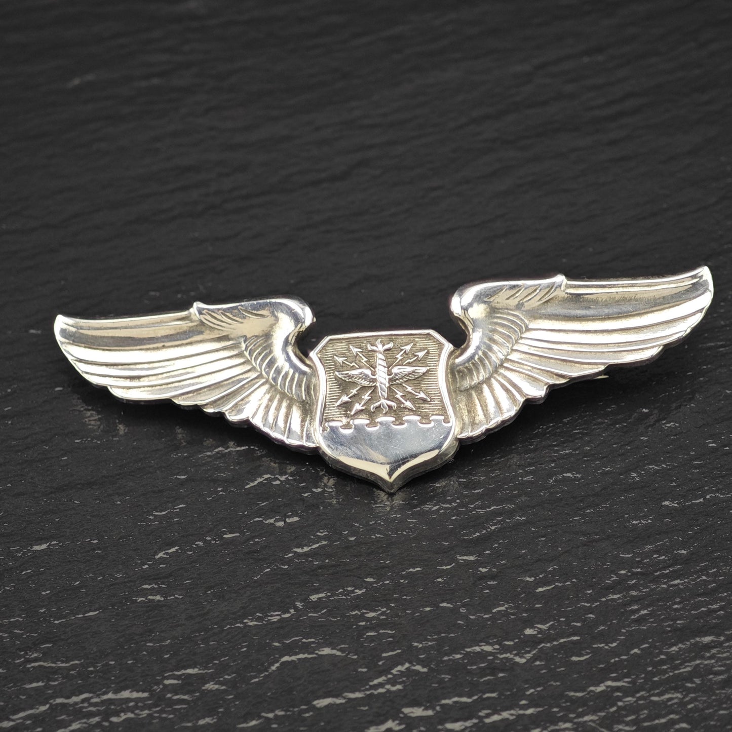 WW2 Sterling Silver Brooch, USAF Navigator Observer Wings