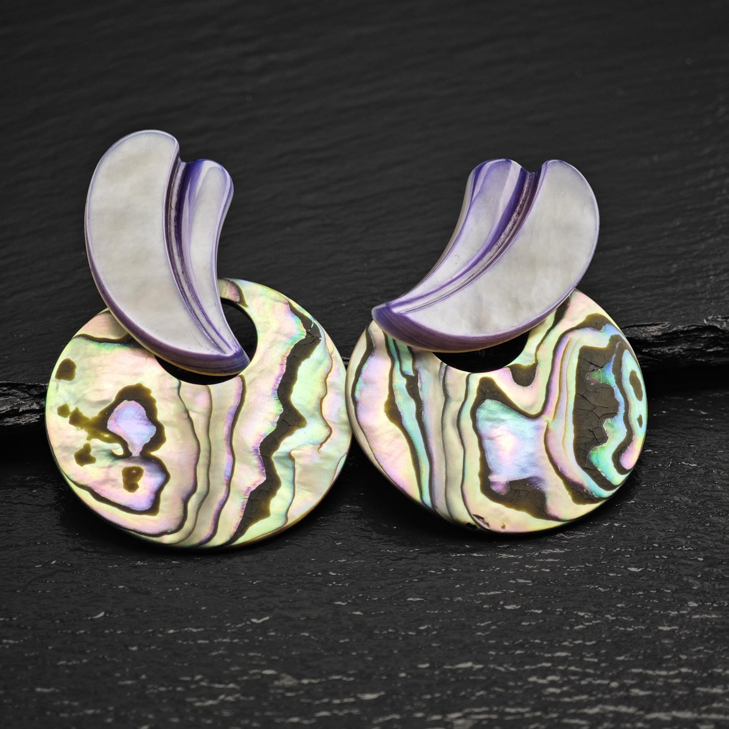Stephen Dweck Abalone Shell Clip On/Dangle Sterling Silver Earrings ER3191