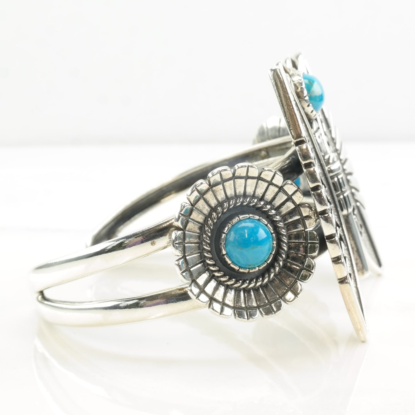 Relios Sterling Silver Turquoise Butterfly Rain Dancer Cuff Bracelet