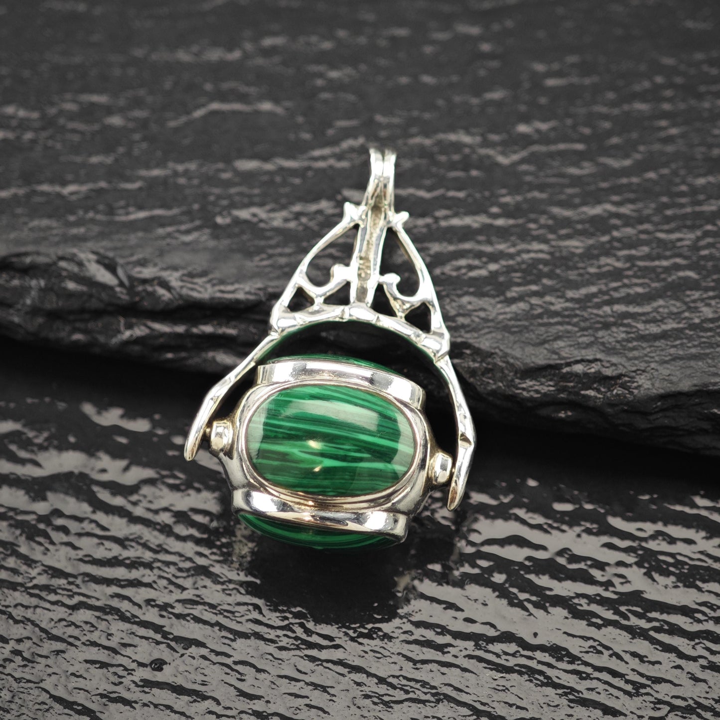 Choice of Green Stone Pendant Sterling Silver P2798