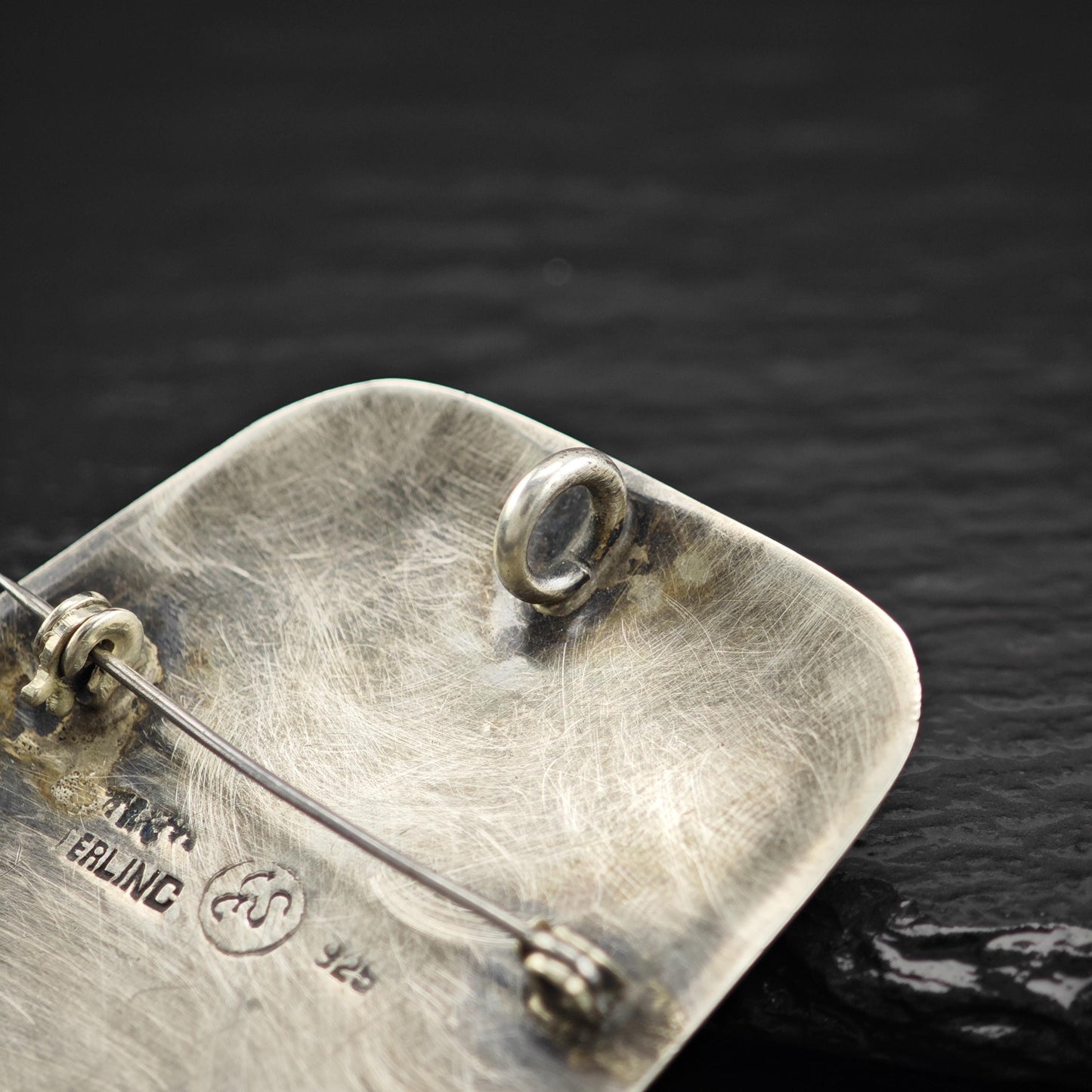 Mexico Abstract, Shadowbox Brooch Pendant Sterling Silver