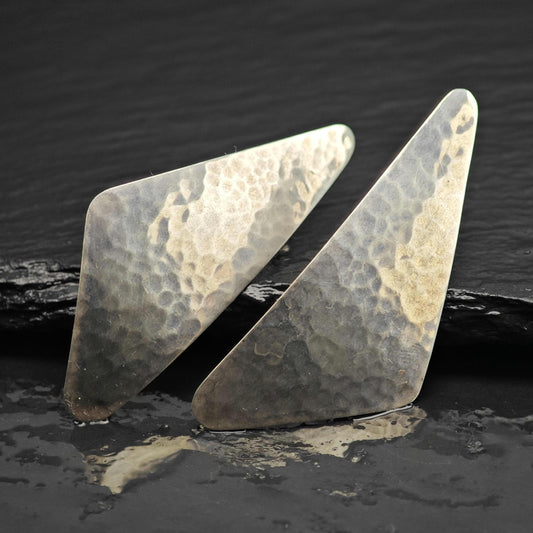 Native American Hammered Finish Stud Sterling Silver Earrings ER3121
