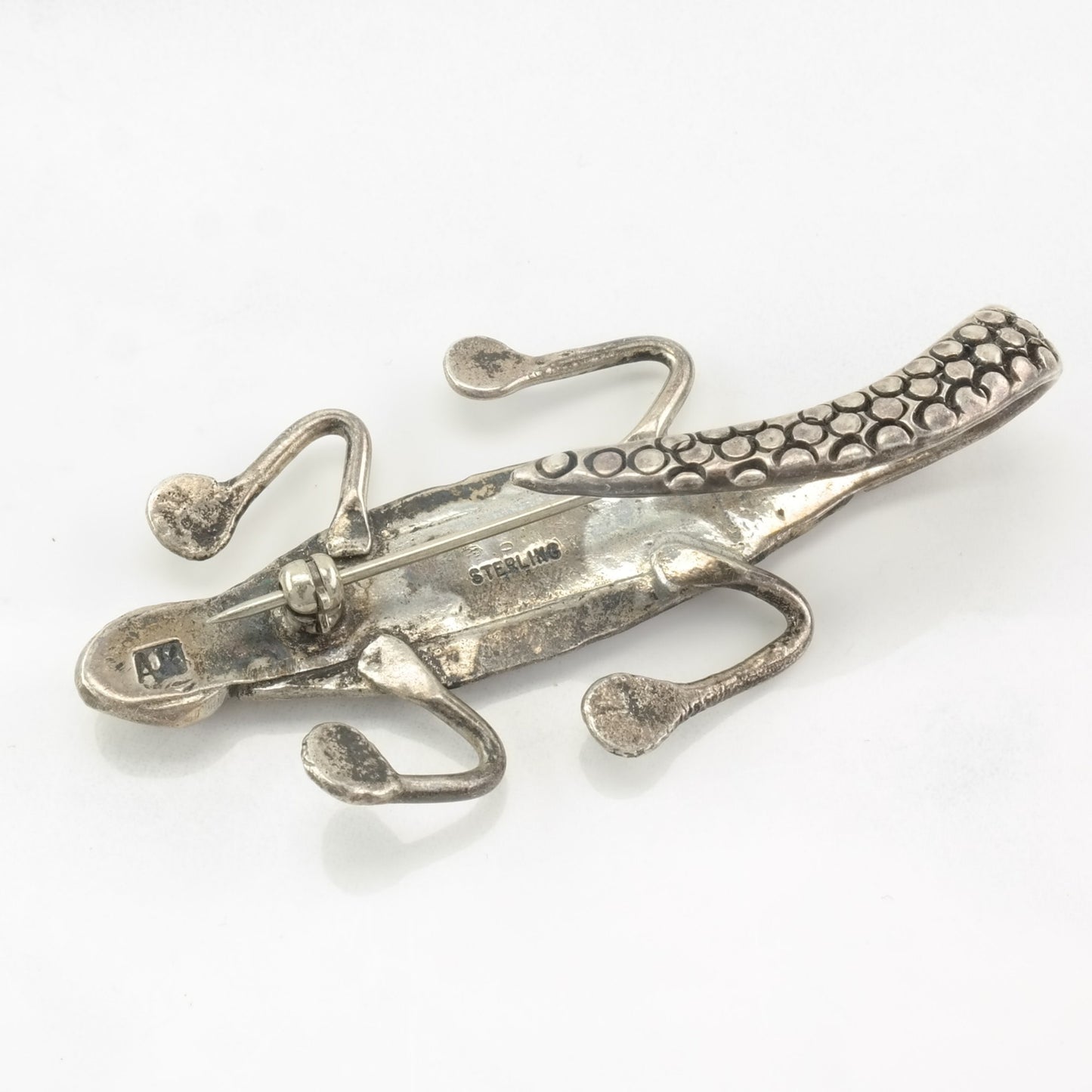 Vintage Lizard Brooch Sterling Silver