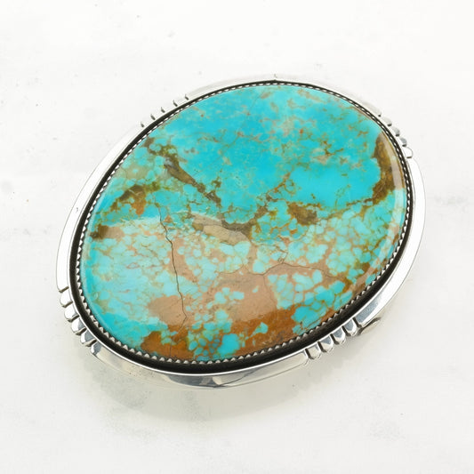 Native American Turquoise Sterling Silver Belt Buckle