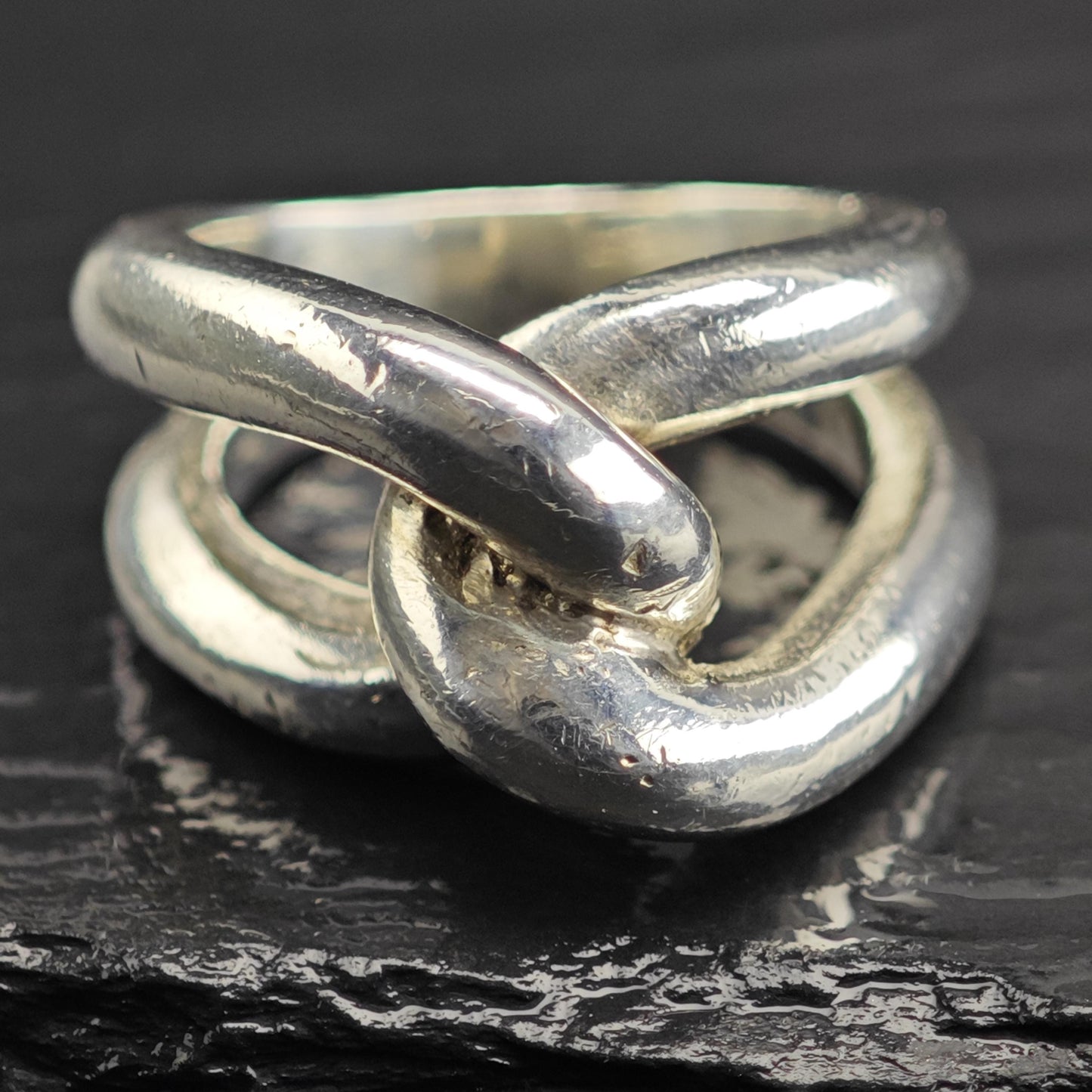Abstract Knot Ring Sterling Foreign Silver Sz 6 1/4 R6689