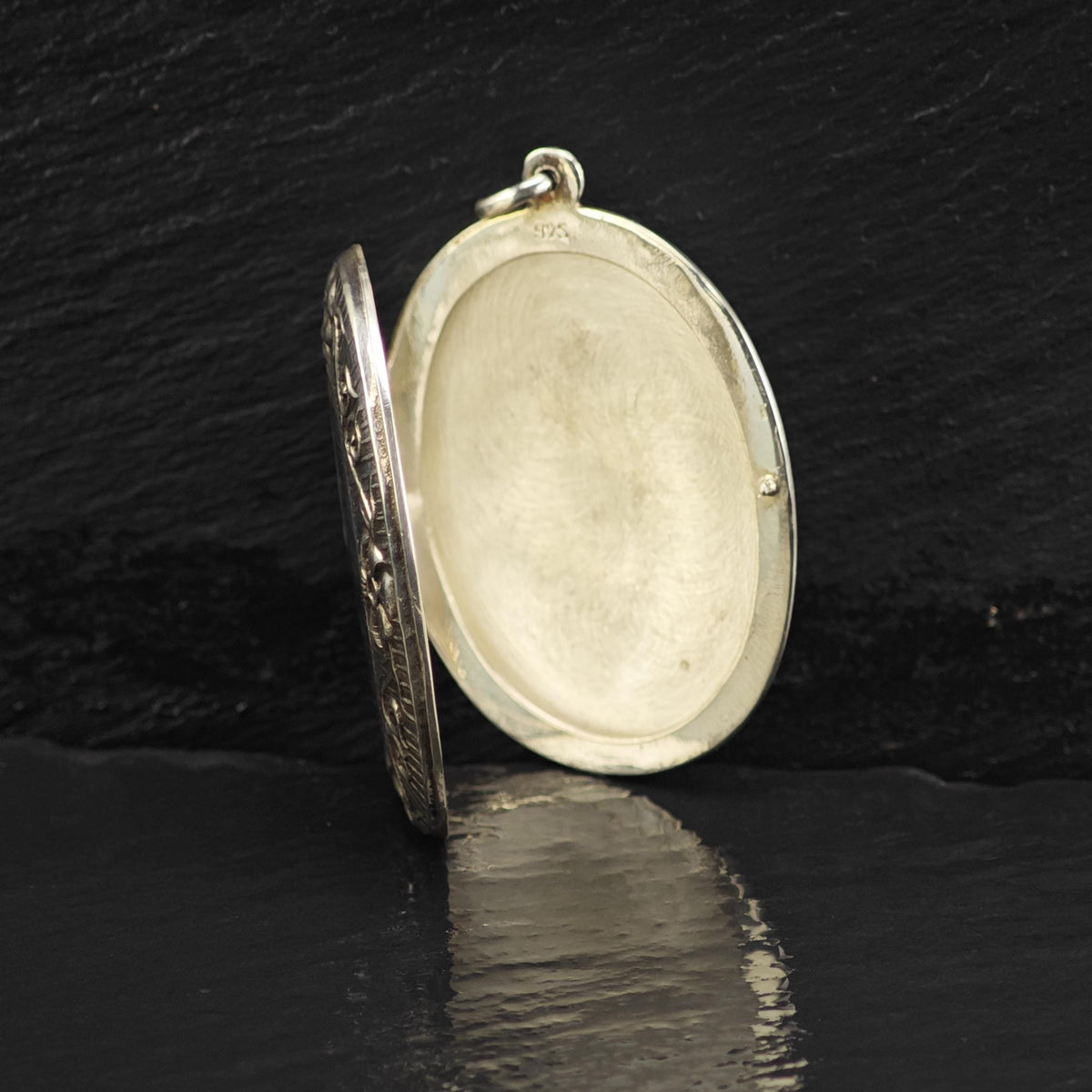Art Nouveau Style Sterling Silver Locket Pendant P3093