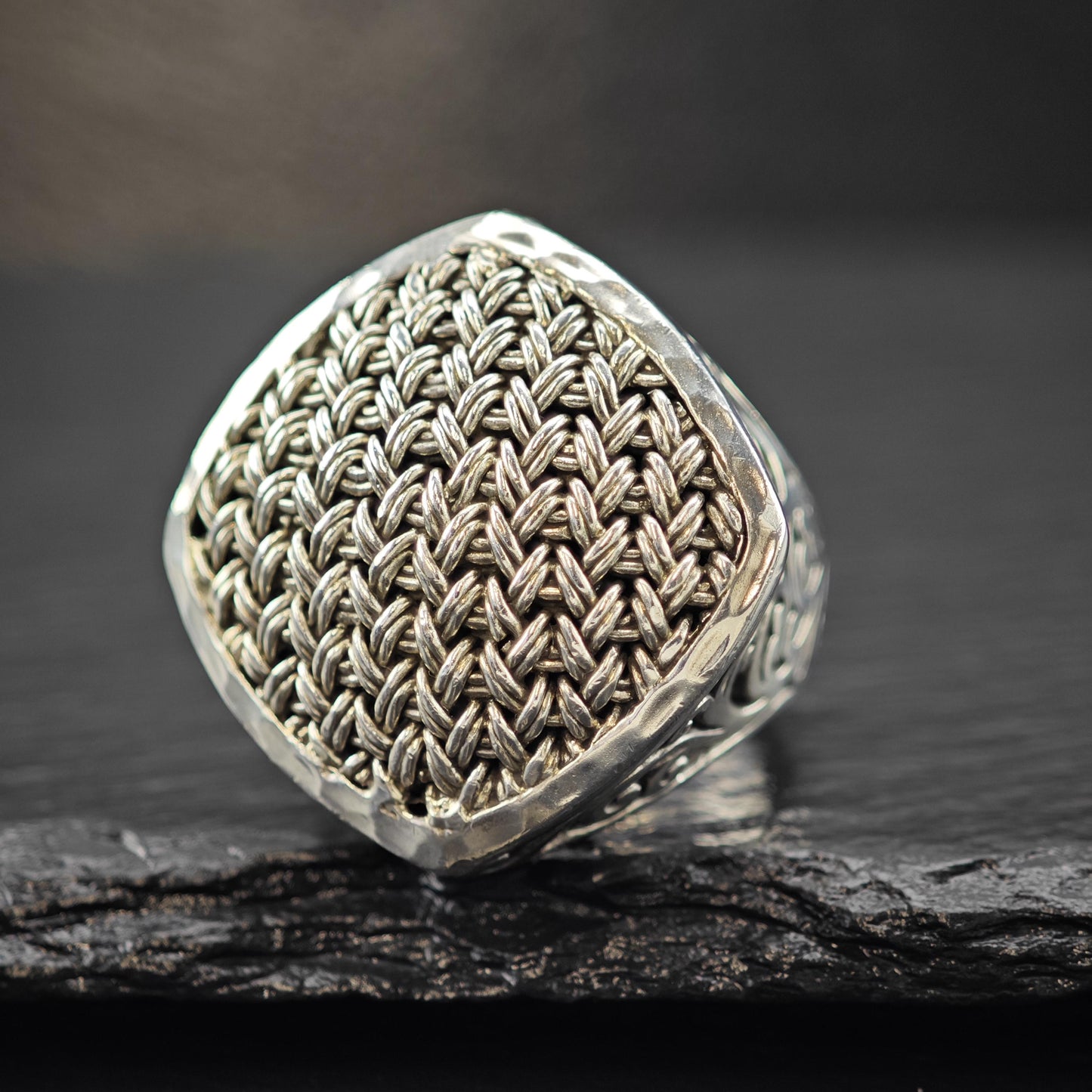 Lois Hill Filigree Lg Ring Sterling Silver Sz 7