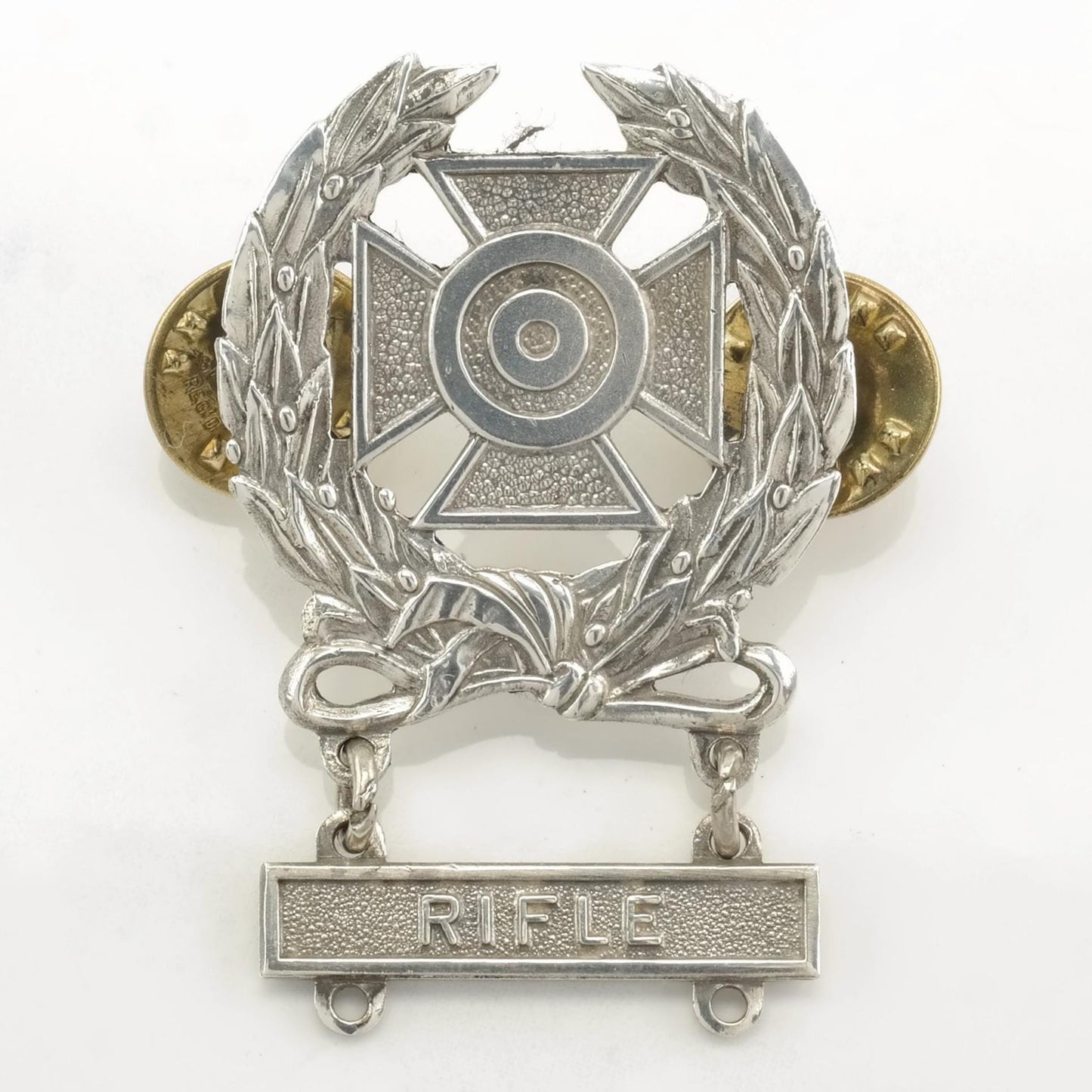 Silver Brooch Rifle US Army Marksman Sterling
