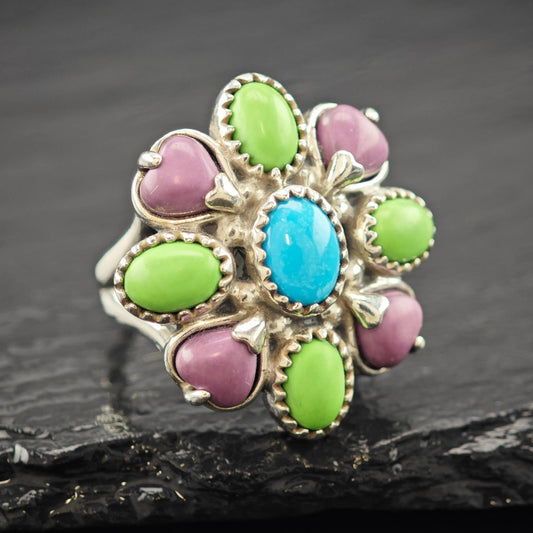 Carolyn Pollack Floral Ring Sterling Silver Size 7