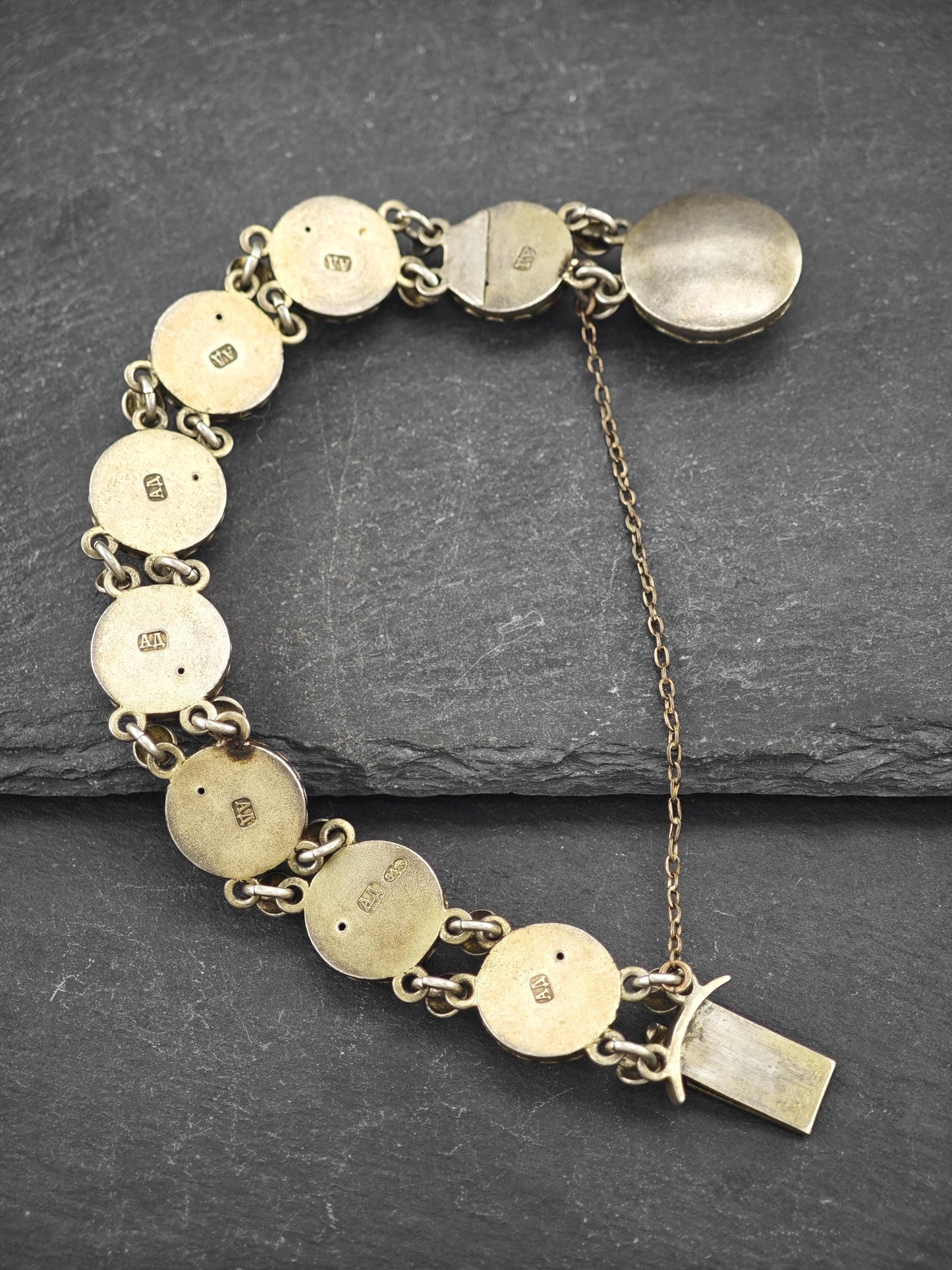 Imperial Russian 84, Enamel Bracelet Sterling Silver