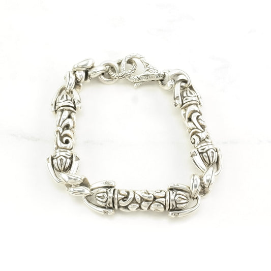 Vintage Versani Sterling Silver Link Bracelet Scroll