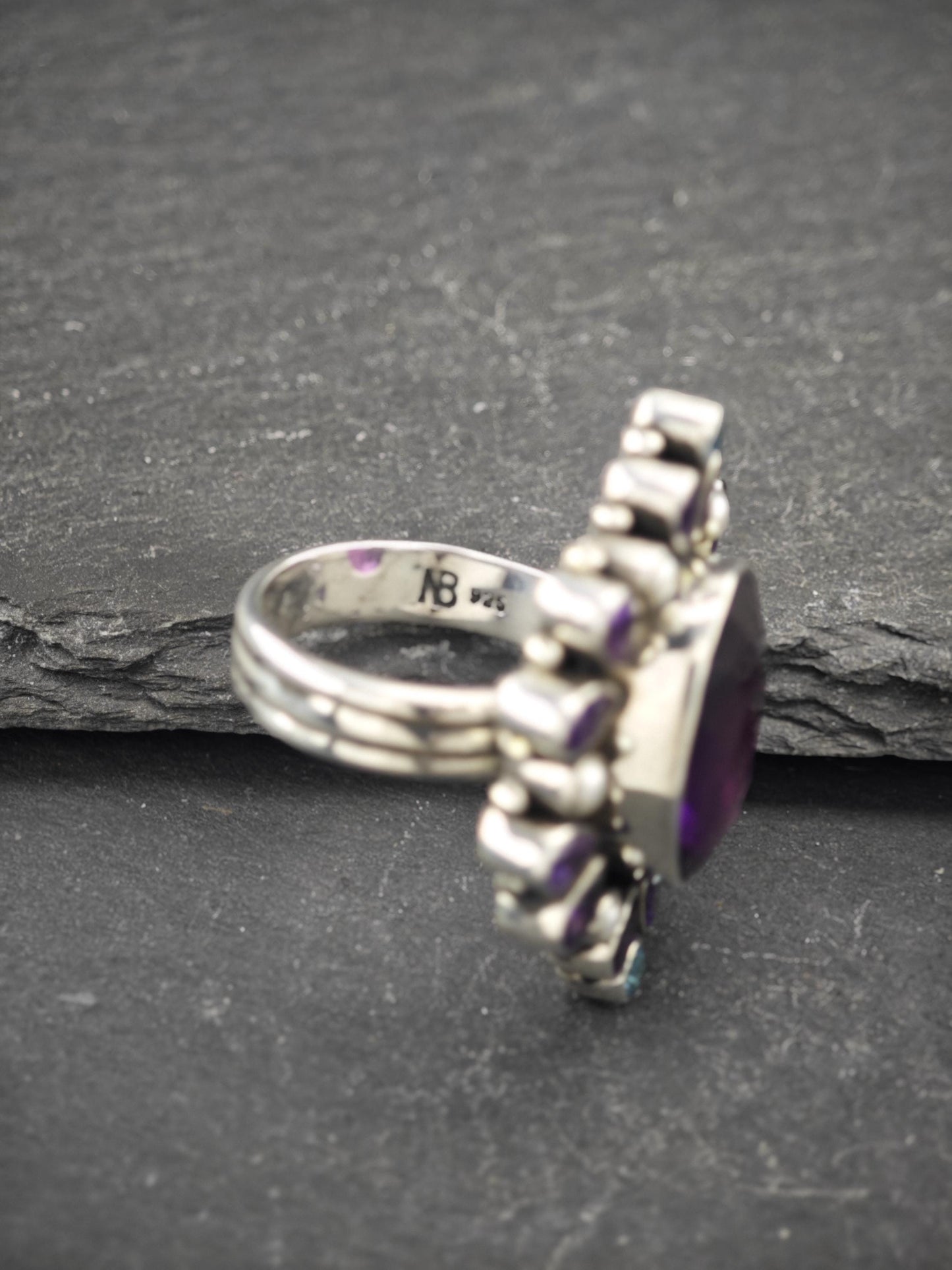 Vintage Nicky Butler Amethyst Ring Sterling Silver
