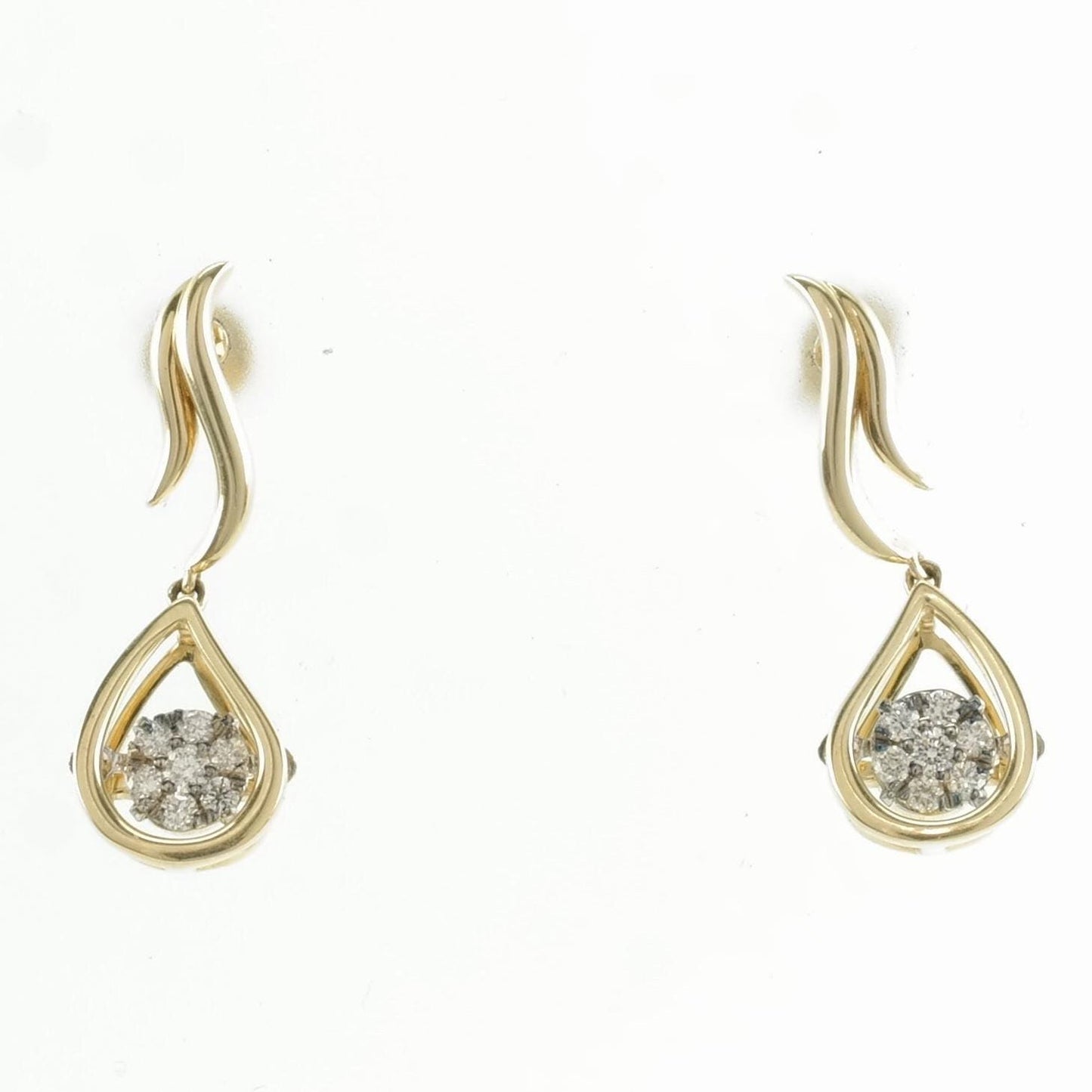 14k Diamond Gold Stud Dangle Earrings Floral, Teardrop, Dangle Sevan