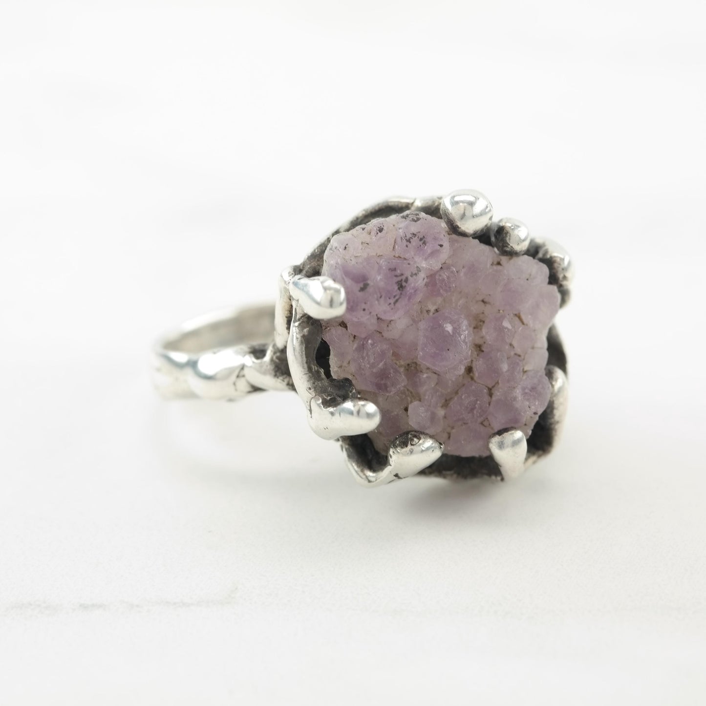 Abstract, Brutalist Sterling Silver Ring Sz7 1/2 R5668