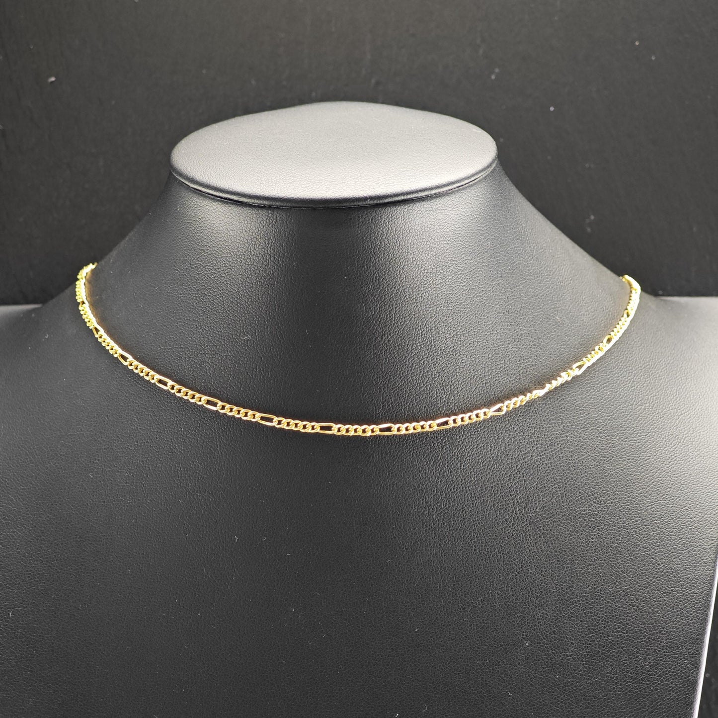 Figaro Gold Plated Chain Sterling Silver Necklace N2750