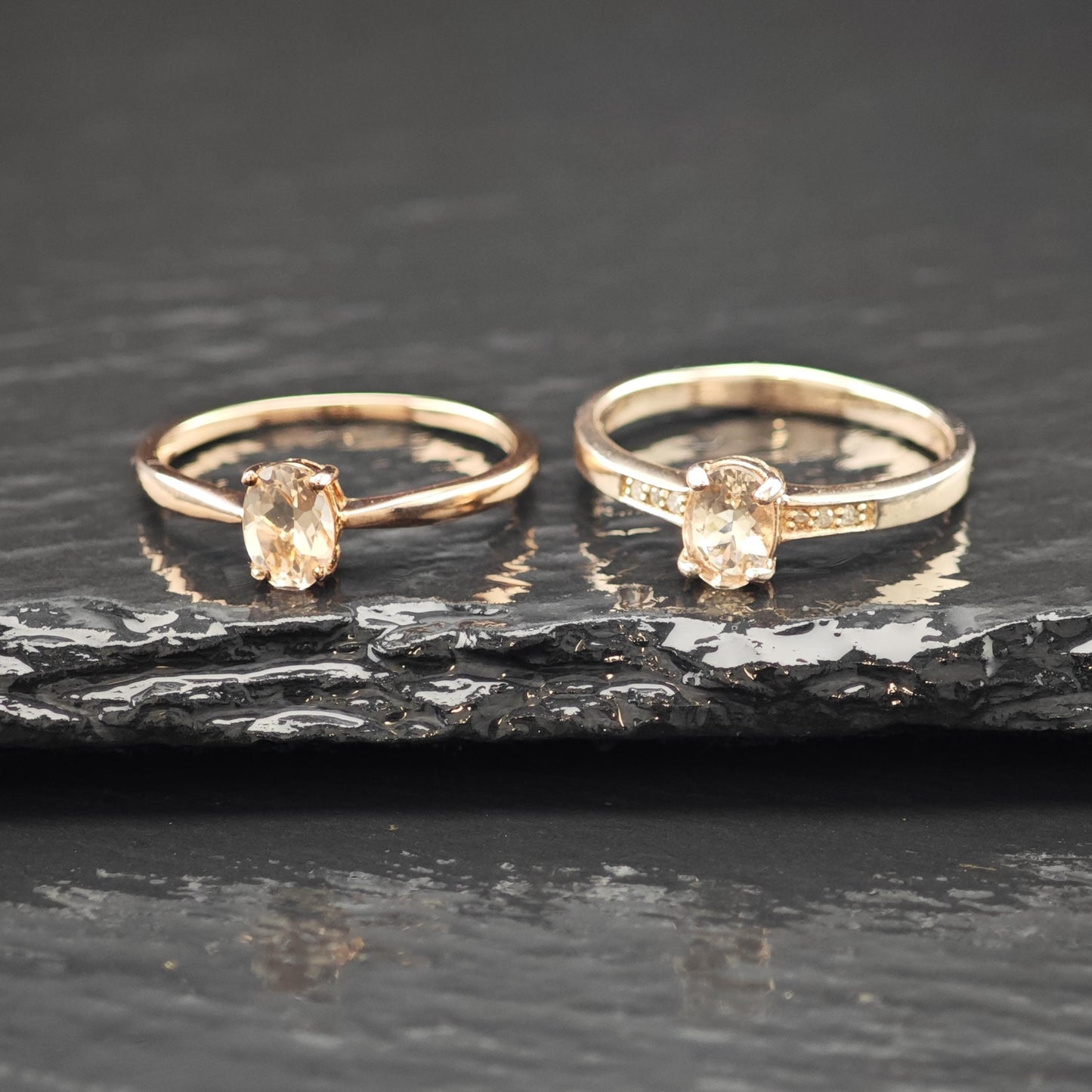 Choice of 14K Rose Gold Plated Morganite Ring Sterling Silver Sz 10 R6171