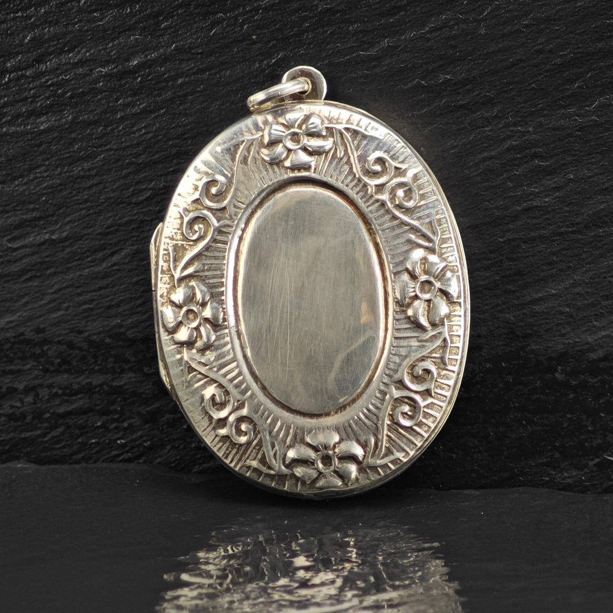 Art Nouveau Style Sterling Silver Locket Pendant P3093