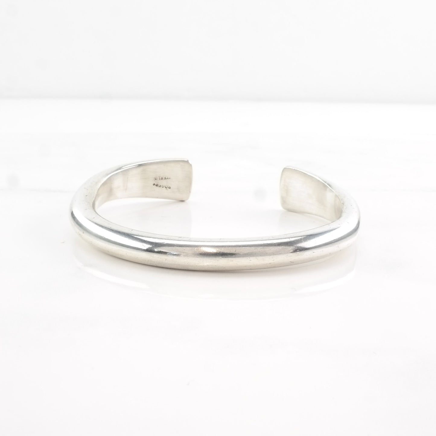 Vintage Sterling Silver Cuff Bracelet Circular Edge