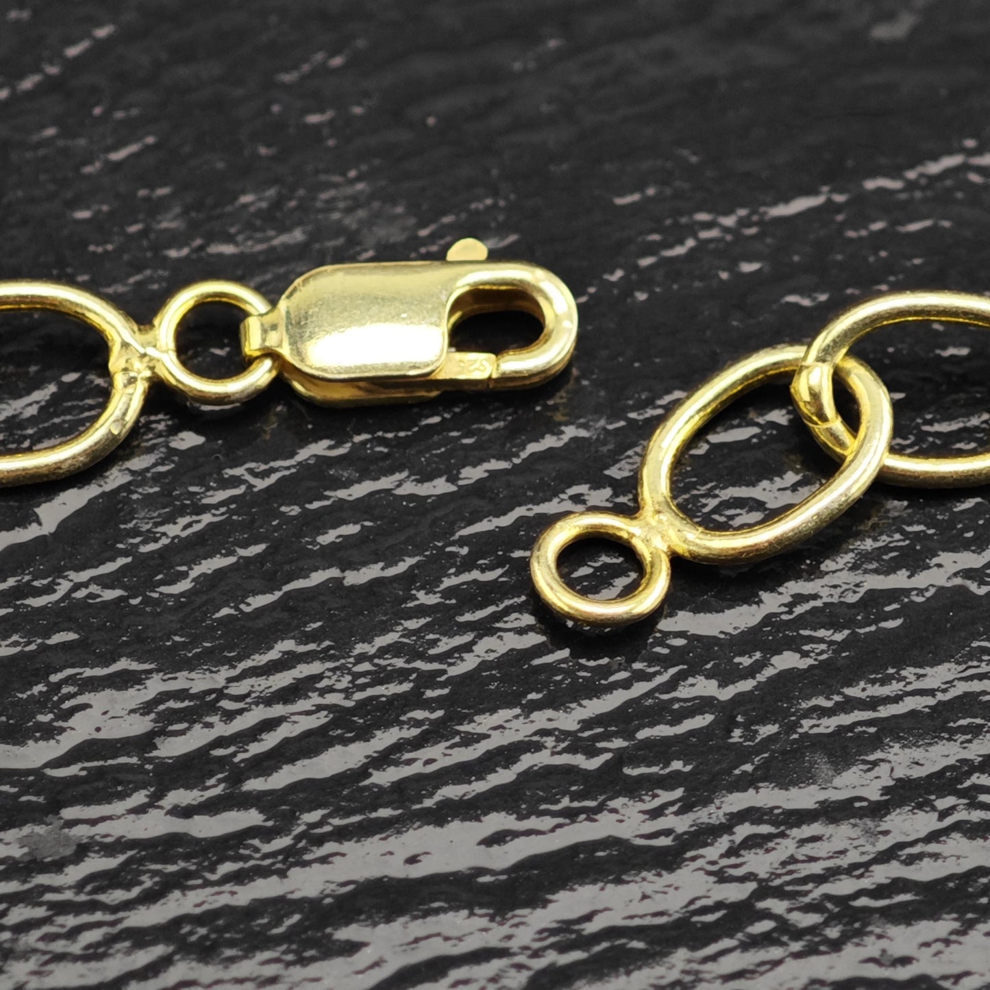 Gold Plated Oval Chain Sterling Silver Necklace N2754