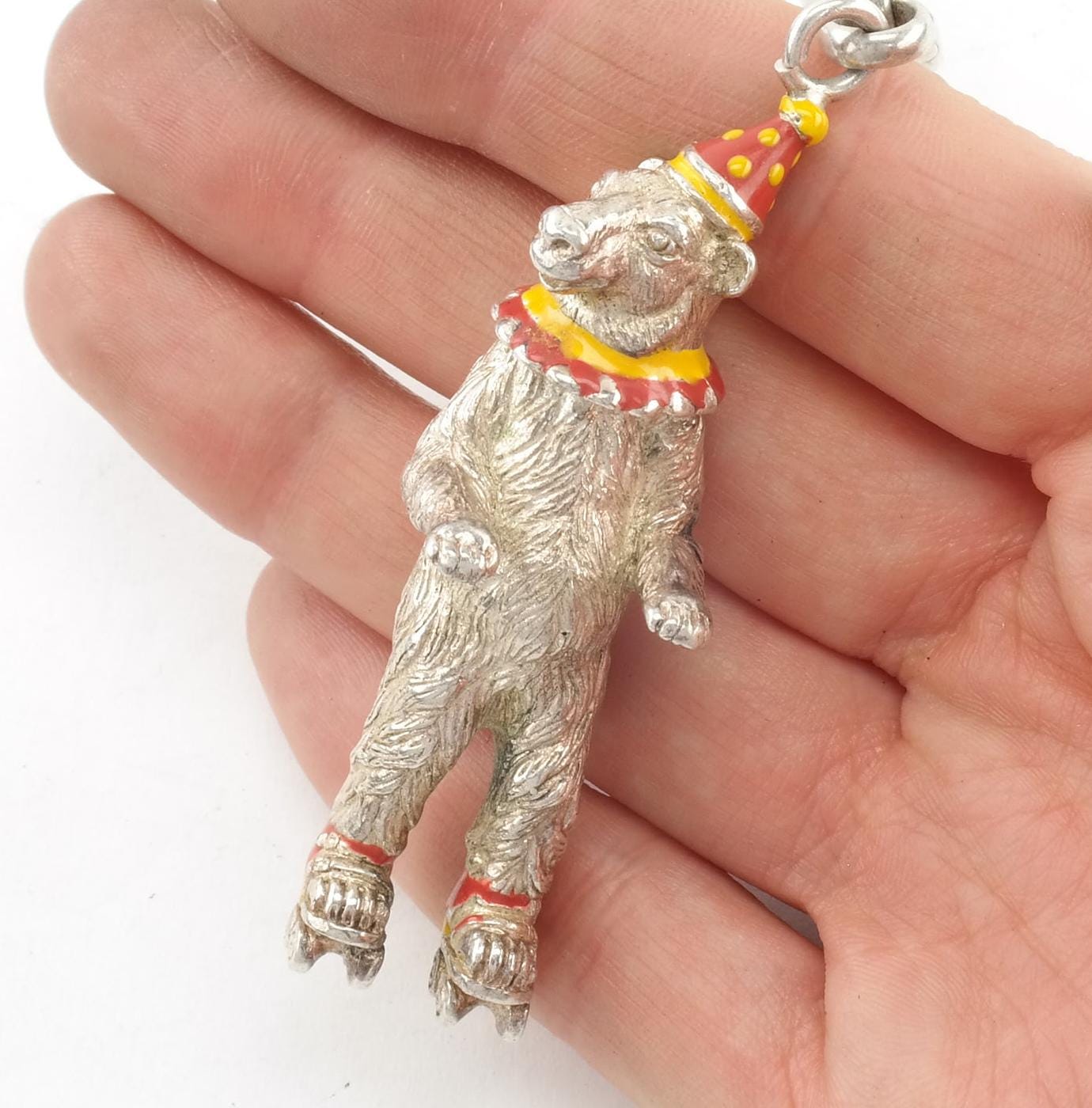 Vintage Tiffany & Co Sterling Silver Bear Circus Necklace by Gene Moore