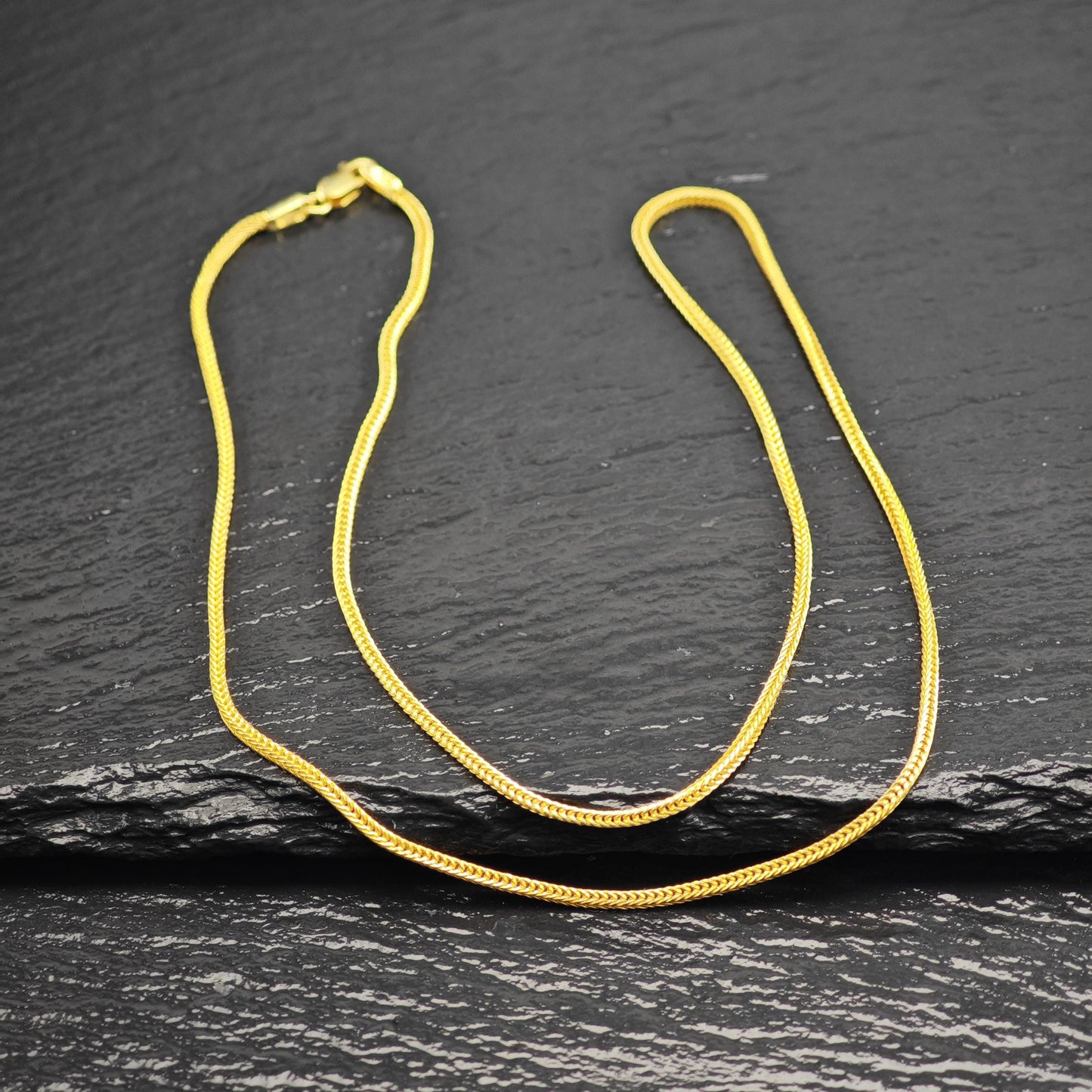 Foxtail Gold Plated Chain Sterling Silver Necklace N2751