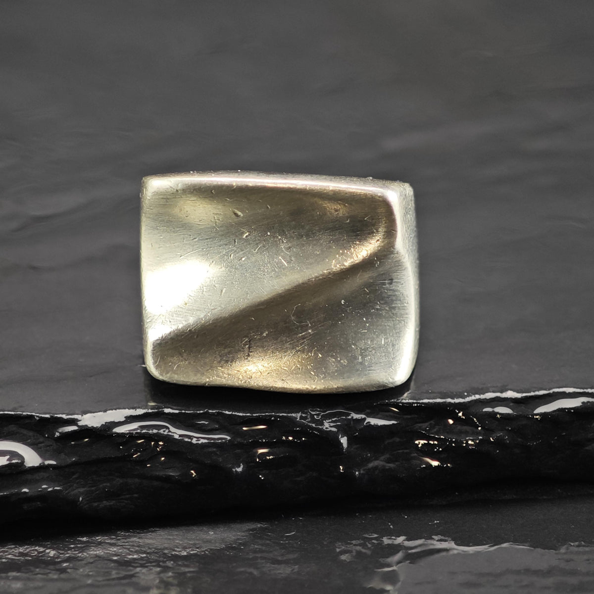Heavy Abstract Sterling Silver Ring Sz 6 R6872