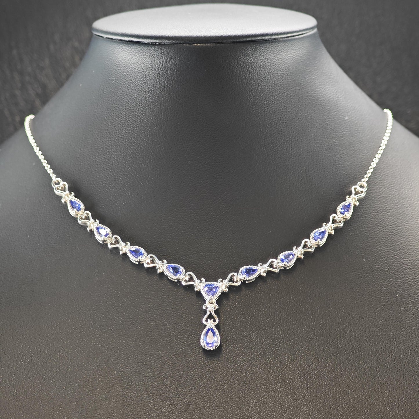 Choice of Sterling Silver Gold Plated Tanzanite Necklace N2653
