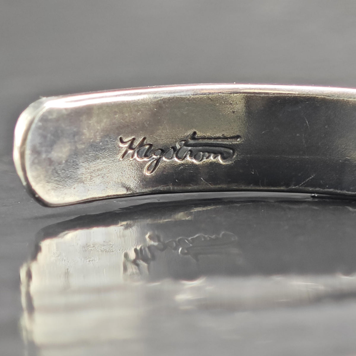 Artist Signed Diamond 14K Gold Accent, Sterling Silver Cuff Bracelet Sz 6" BR3175