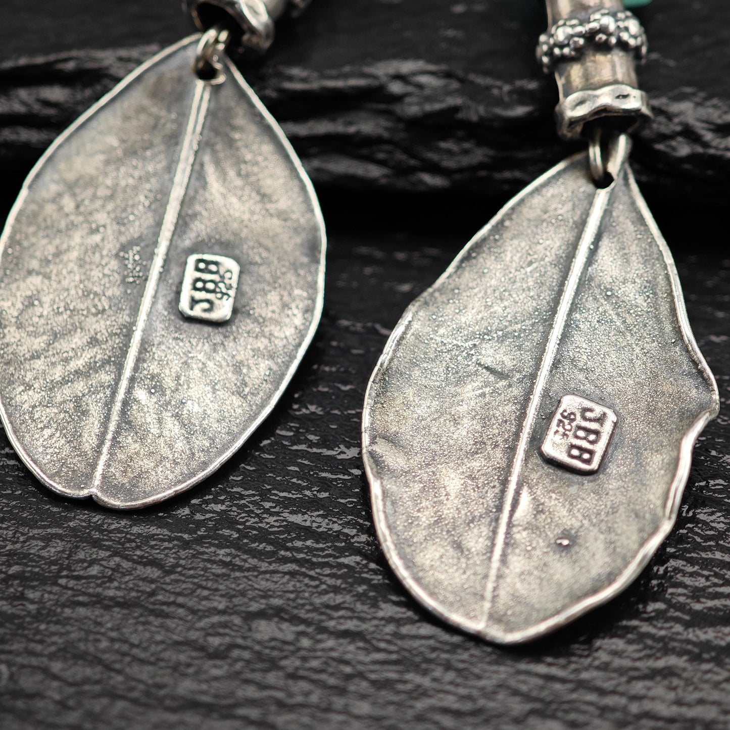 Vintage Green Sea Glass, Leaf Fish Hook Earrings Sterling Silver