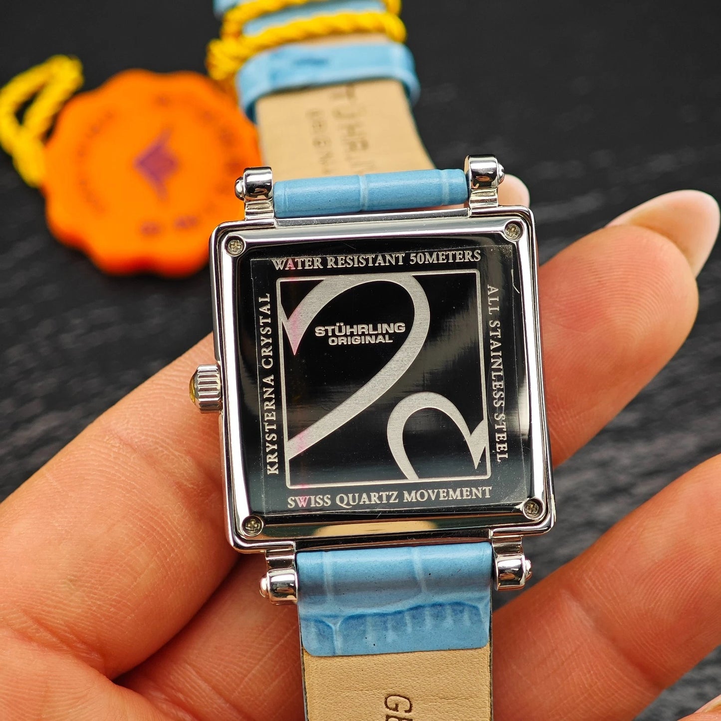 NWT Stuhrling Swiss Quartz Blue Watch Stainless Steel 5"-7" BR2944